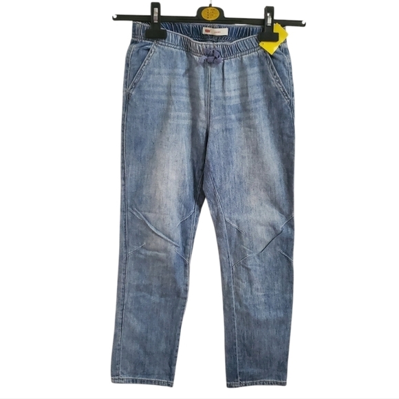 Levi's Denim Big Boy Joggers Jeans Light Blue Wash Size 12 - Picture 1 of 7